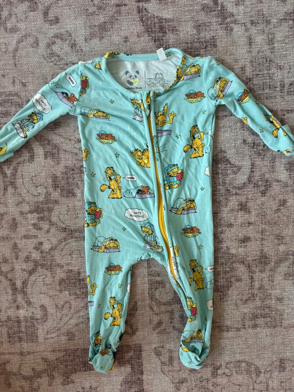bellabu bear garfield baby bamboo footie sleeper